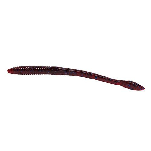 Strike King Lures KVD Finesse Worm Soft Lure  5" Body Length, Blue Fleck, Per 15