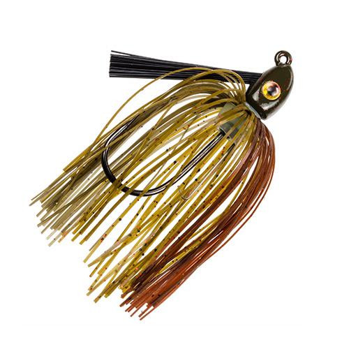 Strike King Lures Hack Attack Heavy Cover Swim Jig 5/0 Hook, 3/8 oz, Green Pumpkin, Per 1