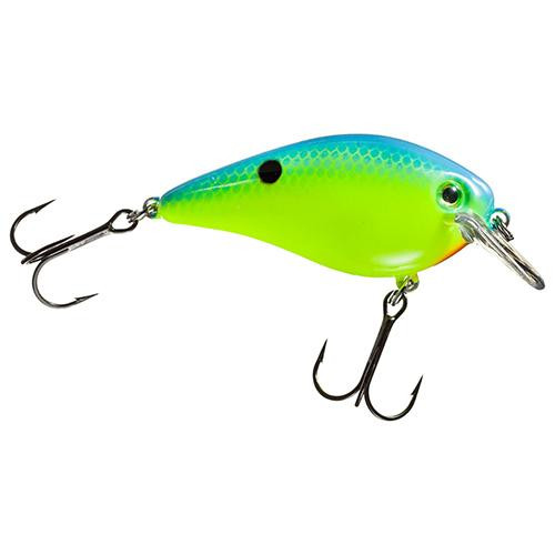 Strike King Lures KVD Square Bill Silent Crankbaits 2 3/4" Length, 5/8 oz, #2 Hook, Blue Back Chartreuse, Package of 1