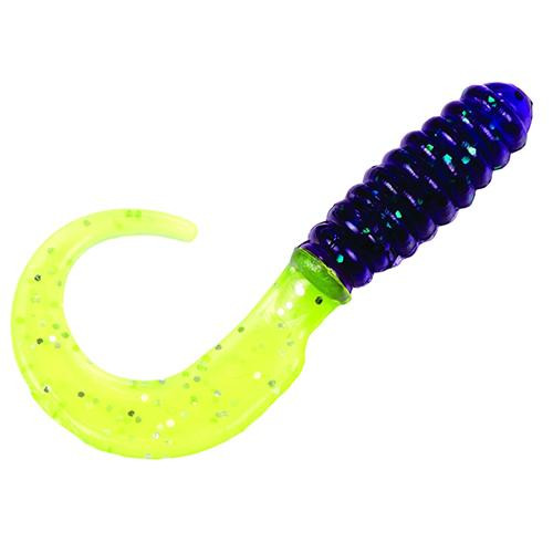 Strike King Lures Mr. Crappie Grub Lure 2" Length, June Bug Chartreuse, Package of 15
