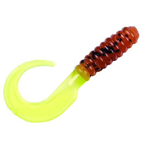 Strike King Lures Mr. Crappie Grub Lure 2" Length, Pumpkinseed Chartreuse, Package of 15