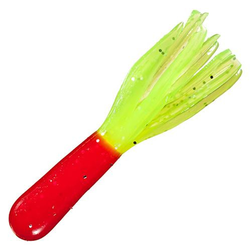 Strike King Lures Mr. Crappie Tube Lure 2" Length, Red Chartreuse Sparkle, Package of 15