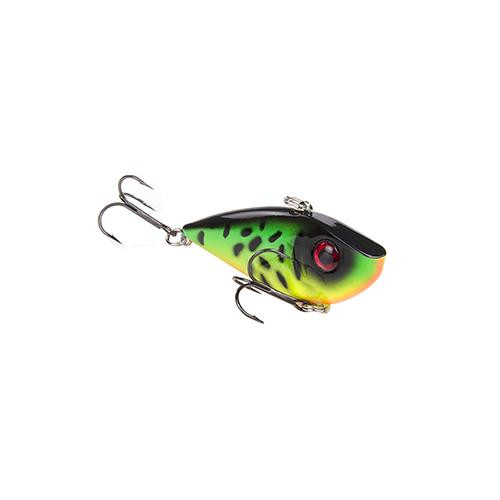 Strike King Lures Red Eyed Shad 1/2 oz Hard Lipless Crankbait Lure 3 1/4" Length. 8' Depth, Two Number 6 Treble Hooks, Fire Tiger, Per 1
