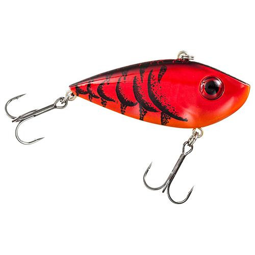 Strike King Lures Red Eyed Shad 1/2 oz Hard Lipless Crankbait Lure 3 1/4" Length. 8' Depth, Two Number 6 Treble Hooks, Delta Red, Per 1