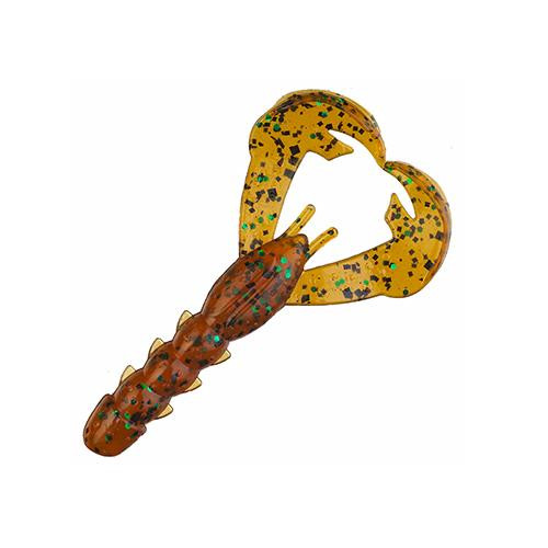 Strike King Lures Rage Tail Soft Rage Baby Craw Lure 3" Body Length, Amber Green Back, Per 9