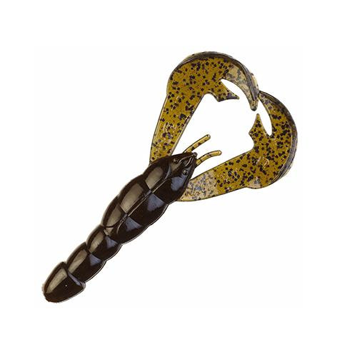 Strike King Lures Rage Tail Craw Soft Lure 4" Body Length, Green Pumpkin, Per 7