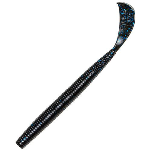 Strike King Lures Rage Tail Cut-R Worm 6" Body Length, Black/Blue Flake, Package of 7
