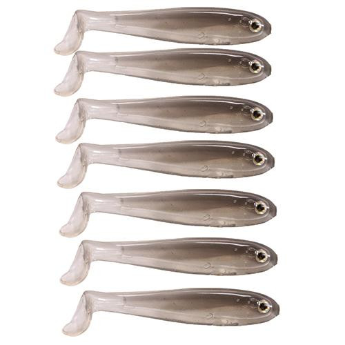 Strike King Lures Shadalicious Soft Bait Lure 3 1/2" Body Length, Ghost Shad, Per 6