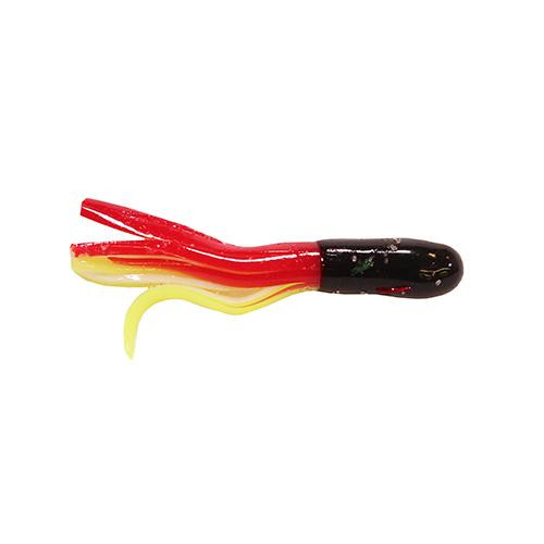 Strike King Lures Slab Hammer Tooty Fruit Tubes Soft Bait Lure 2" Body Length, Black/Chartreuse/White/Red, Per 8