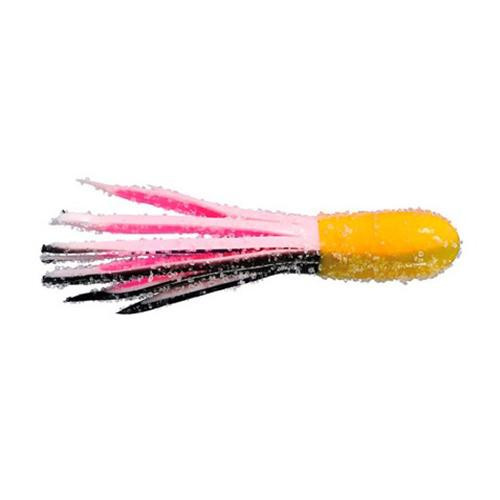 Strike King Lures Slab Hammer Tooty Fruit Tubes Soft Bait Lure 2" Body Length, Yellow/White/Pink/Black, Per 8