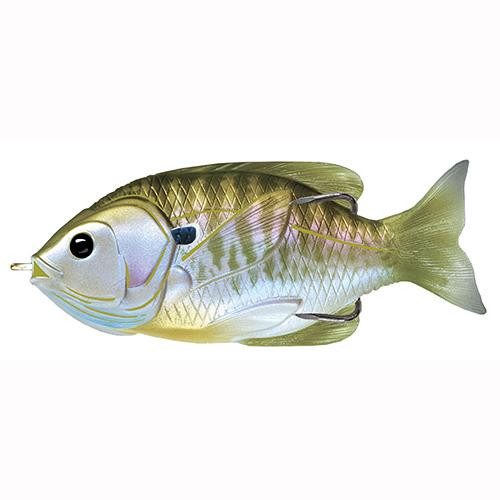 LiveTarget Lures Sunfish Hollow Body Freshwater, 4" Length, 3/4 oz, Topwater Depth, Natural Olive Bluegill, Per 1