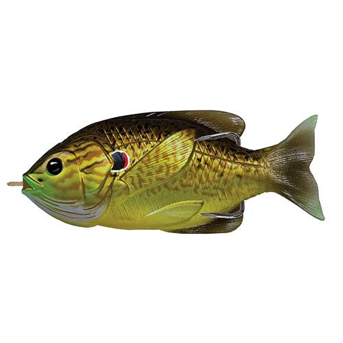 LiveTarget Lures Sunfish Hollow Body Freshwater, 4" Length, 3/4 oz, Topwater Depth, Bronze Pumpkinseed, Per 1