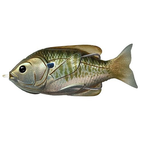 LiveTarget Lures Sunfish Hollow Body Freshwater, 4" Length, 3/4 oz, Topwater Depth, Olive/Metallic Bluegill, Per 1