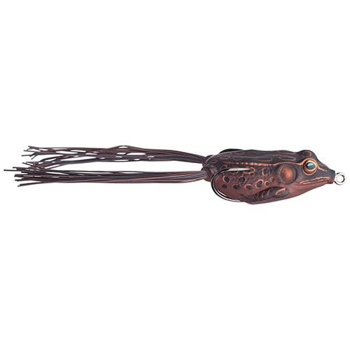 LiveTarget Lures Frog Hollow Body Freshwater, 1 3/4", #1 Hook, Topwater Depth, Brown/Maroon