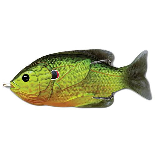 LiveTarget Lures Sunfish Hollow Body Freshwater, 4" Length, 3/4 oz, Topwater Depth, Florescent Pumpkinseed, Per 1