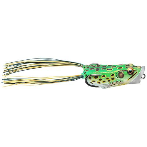 LiveTarget Lures Frog Body Hollow Body Popper Bait Freshwater, 2 1/2" Length, 1/2 oz Weight, Green/Yellow, Per 1