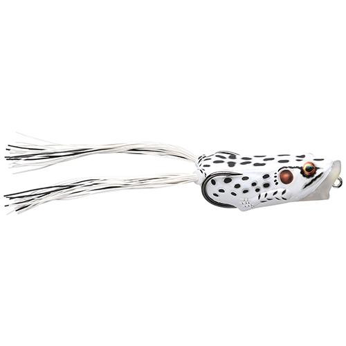 LiveTarget Lures Frog Body Hollow Body Popper Bait Freshwater, 2" Length, 3/8 oz Weight, Albino/White, Per 1