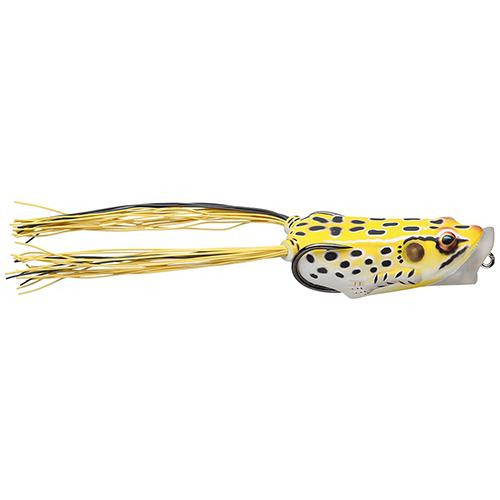 LiveTarget Lures Frog Body Hollow Body Popper Bait Freshwater, 2" Length, 3/8 oz Weight, Yellow/Black, Per 1