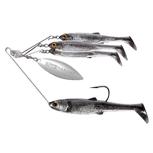 LiveTarget Lures Baitball Spinner Rig Freshwater, Small, 1/4 oz Weight, 1-15 Depth, Smoke/Silver, Per 1