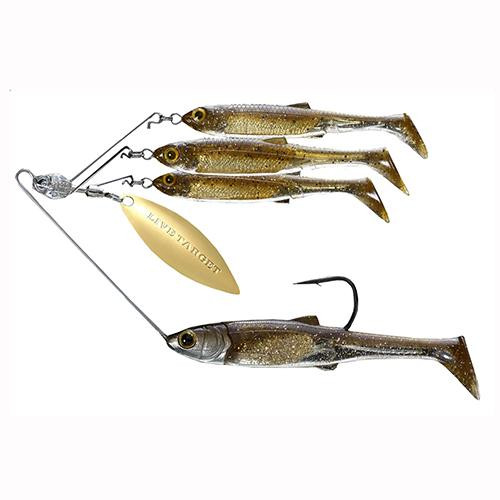 LiveTarget Lures Baitball Spinner Rig Freshwater, Large, 1-15 Depth, 1/2 oz Weight, Dark Amber Gold, Per 1