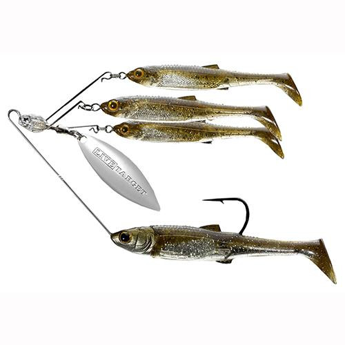 LiveTarget Lures Baitball Spinner Rig Freshwater, Medium, 1/2 oz Weight, 1-15 Depth, Green Pumpkin/Silver, Per 1