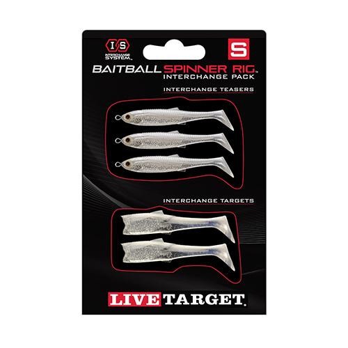 LiveTarget Lures BaitBall Spinner Rig Small. 1/4 oz, Color: Pearl White/Silver, Package of 1