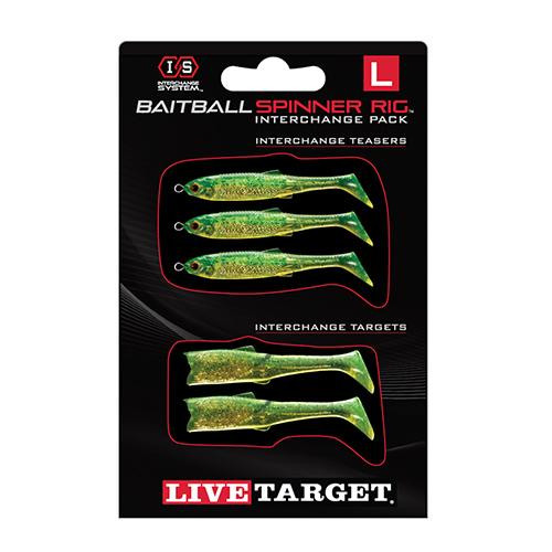 LiveTarget Lures BaitBall Spinner Rig Large, 1/2 oz, Color: Pink Lime Cgarereuse/Gold, Package of 1