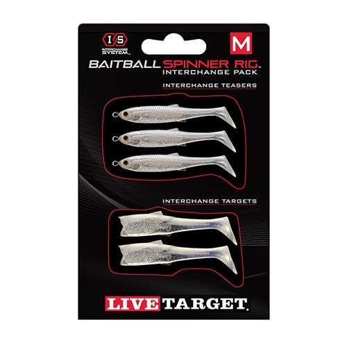 LiveTarget Lures BaitBall Spinner Rig Medium. 3/8 oz, Color: Pearl White/Silver, Package of 1
