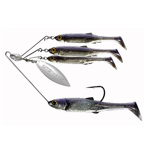 LiveTarget Lures Baitball Spinner Rig Freshwater, Large, 3/4 oz Weight, 1-15 Depth, Pearl/Silver, Per 1