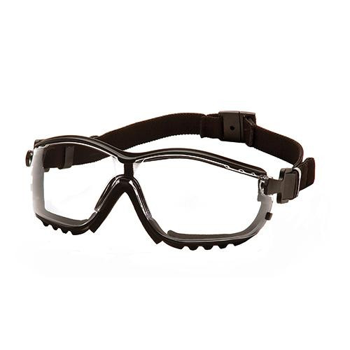 Pyramex Safety Products V2G Safety Glasses Clear Anti-Fog Lens with Black Strap/Temples