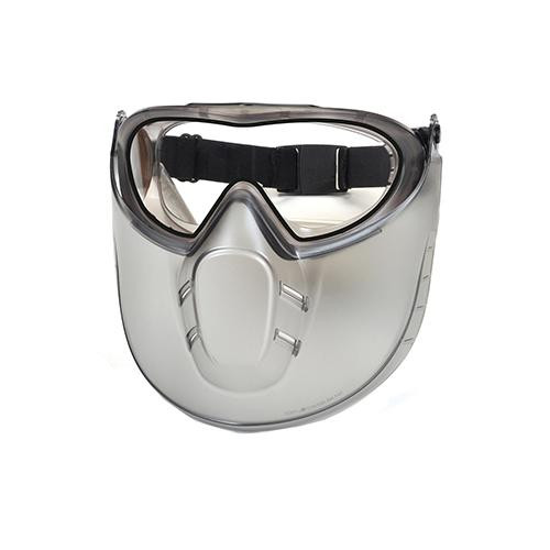 Pyramex Safety Products Capstone Dual Lens Goggle and Shield, Clear Anti-Fog Dual Lens with Clear Shield