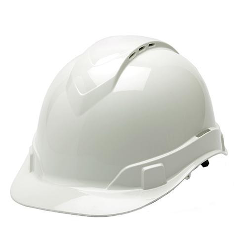 Pyramex Safety Products Ridgeline Cap Style Vented Hard Hat 4 Point Ratchet, White