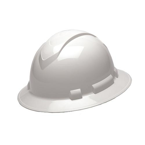 Pyramex Safety Products Ridgeline Full Brim Hard Hat 4 Point Ratchet, White