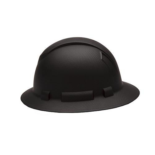 Pyramex Safety Products Ridgeline Full Brim Hard Hat 4 Point Ratchet, Black Graphite