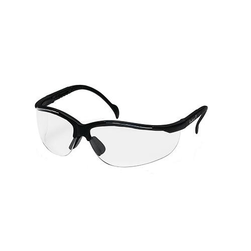 Pyramex Safety Products Venture II Safety Glasses Clear Lens with Black Frame