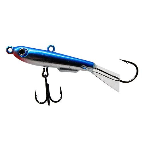 Johnson Johnny Darter Hard Bait Lure 1 3/16" Length, 3/8 oz, 2 Number 10 Hooks, Chrome/Blue, Per 1