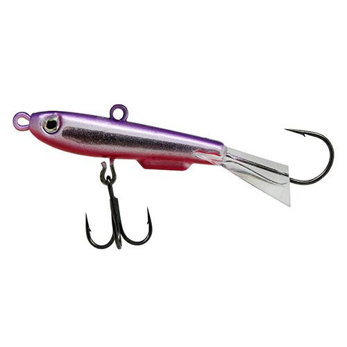 Johnson Johnny Darter Hard Bait Lure 1 3/16" Length, 3/8 oz, 2 Number 10 Hooks, Purple Flash, Per 1