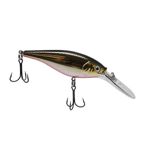 Berkley Flicker Shad Hard Bait Lure 2 3/4" Length, 5/16 oz Weight, 11'-13' Depth, 2 Hooks, Black Brass, Per 1