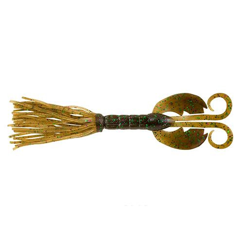 Berkley Bearded CrazyLeg Chigger Craw Soft Bait 4 1/2" Length, Green Pumpkin Green and Purple, Per 5
