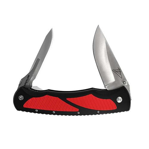 Havalon Knives Double Folders Titan Jim Shockey Signature, 6 Additional Blades and Nylon Sheath, Orange, Clam