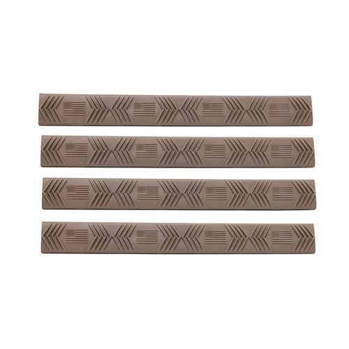 Ergo Keymod 7 Slot Wedgelok Rail Covers American Flag, Dark Earth, Package of 4