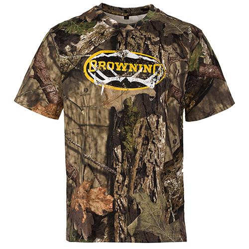 Browning Graphic T-Shirt, Short Sleeve Sheds Antler, Mossy Oak Break-Up Country, 2X-Large