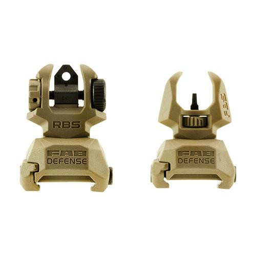 Mako Group Front/Rear Flip Up Sights with Tritium 4 Rear Dots, Flat Dark Earth