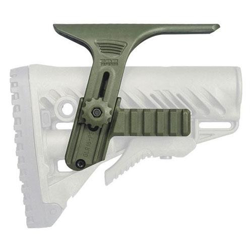 Mako Group Adjustable Cheek Riser with Picatinny Rail for use with GLR16 Stock Olive Drab Green