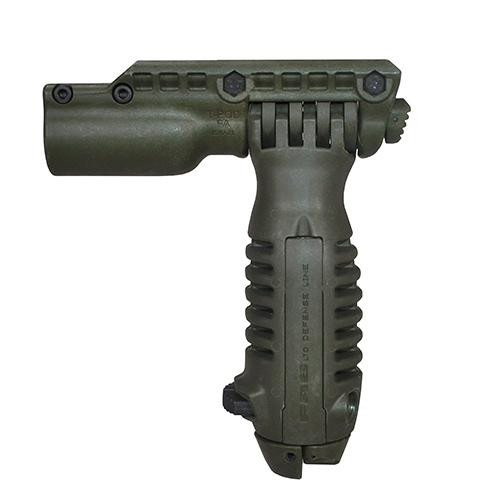 Mako Group Tactical Foregrip with Integrated Adjustable Bipod and 1" Flashlight Adapter, Olive Drab Green