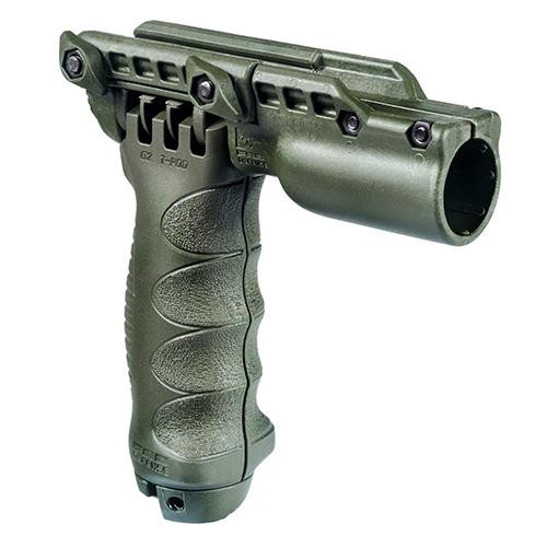 Mako Group Tactical Veryical Foregrip with Integrated Adjustable Bipod and 1" Flashlight Adapter Gen II, Olive Drab Green