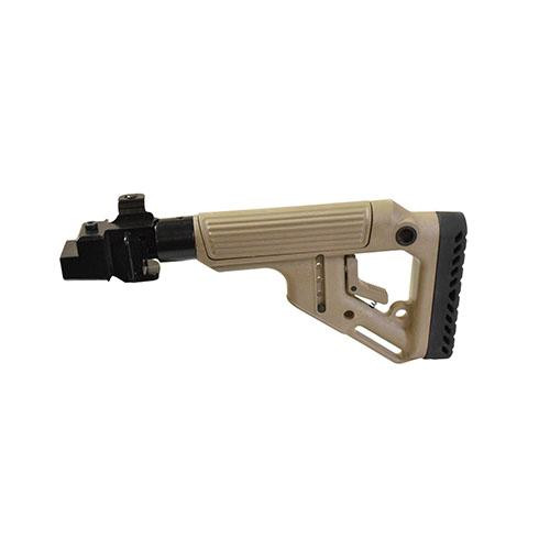 Mako Group Tactical Folding Buttstock with Cheek Riser Steel Galil Hinge, AK-47/74, Flat Dark Earth