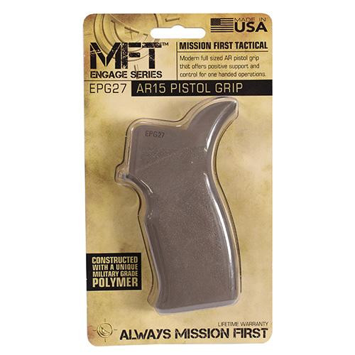 Mission First Tactical Engage AR15/M16 Pistol Grip Finger Grooves and Oversized Palm Swell, Scorched Dark Earth
