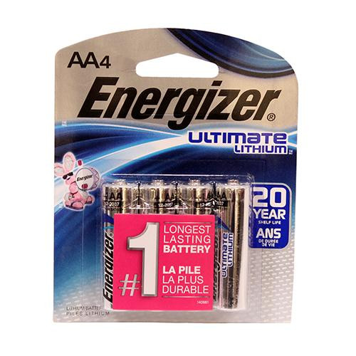 Energizer Ultimate Lithium AA Battery Package of 4