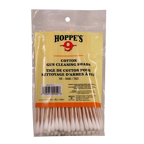 Hoppes Cotton Cleaning Swab, Wood Grain Package of 100